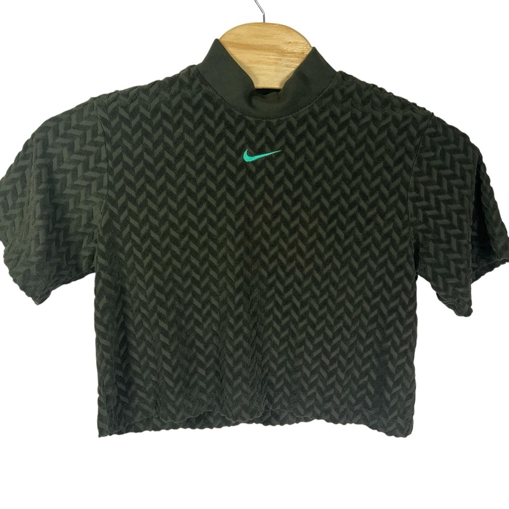 Nike Women Small Modern Everyday Sportswear All Over Jacquard Boxy Top DQ6788